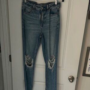 American Eagle Outfitters Distressed Blue Skinny Jeans